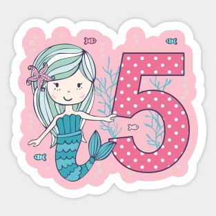 5. birthday - cute mermaid for birthday girls Sticker